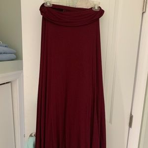 Burgundy maxi skirt